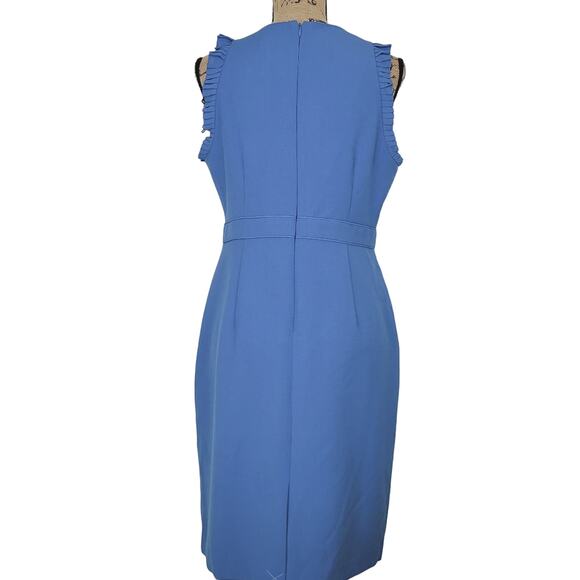 Ann Taylor Blue Ruffle Cap Sleeve Empire Dress NWT Size10P - Picture 8 of 14